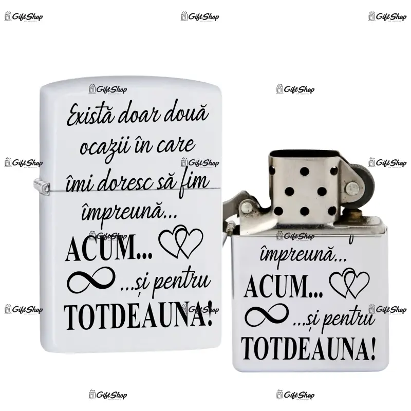 Exista doar doua ocazii, bricheta metalica gravata laser cu mesaj